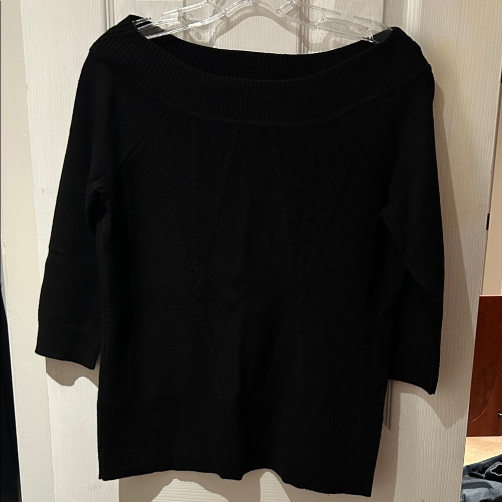 White House Black Market Off-the-Shoulder Black Sweater